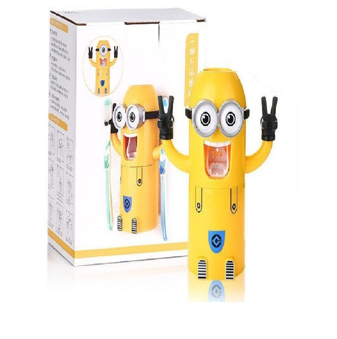 🪄NUEVO Dispensador de Crema Dental  con Porta Cepillos  Figura de Minions  para Niños