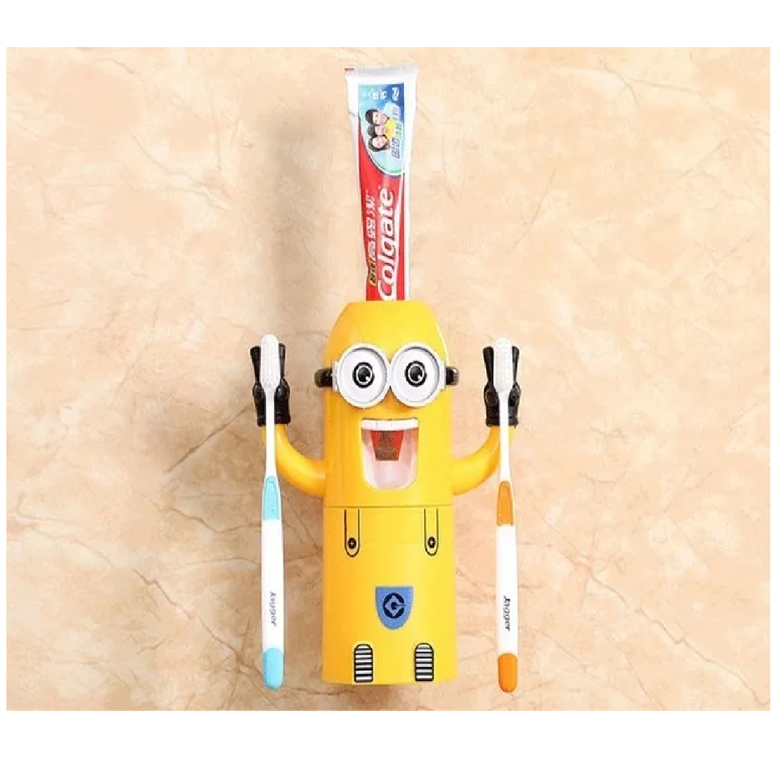 🪄NUEVO Dispensador de Crema Dental  con Porta Cepillos  Figura de Minions  para Niños