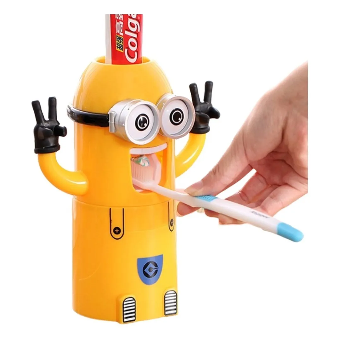 🪄NUEVO Dispensador de Crema Dental  con Porta Cepillos  Figura de Minions  para Niños